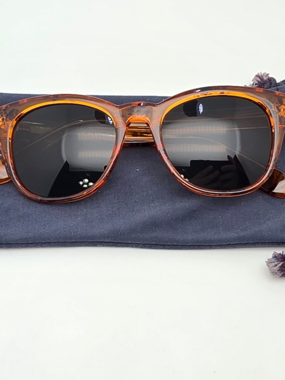 J. Crew Tortoise Frame Green Lens Sunglasses w/ Case 48-16-137